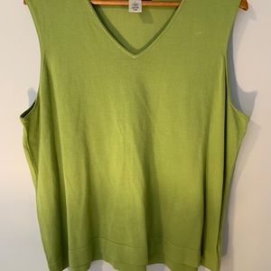 Talbot's Green Sweater V Neck Tank top XXXL